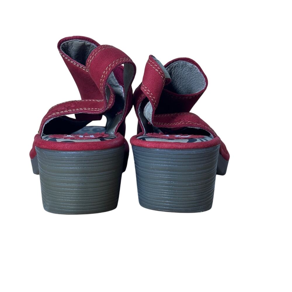 Fly London Red Open-Toe Heels - Picture 3 of 9